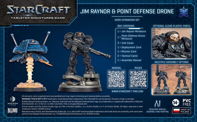Starcraft Miniatures Games: Terran - Jim Raynor (Raynor's Raiders) - Hero Expansion Set
