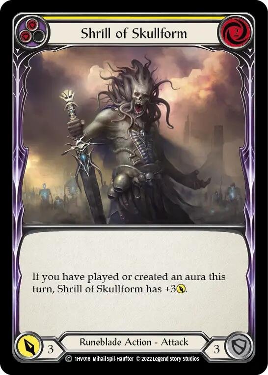 Shrill of Skullform (Yellow) [1HV018] (Historic Pack 1 Blitz Deck Viserai)