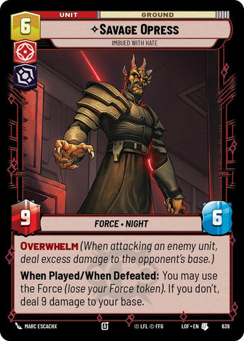 Savage Opress - Imbued With Hate (639) (Foil) (639) [Legends of the Force]
