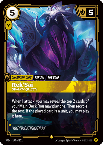 Rek'Sai - Swarm Queen (Alternate Art) - 170 - [SFD]