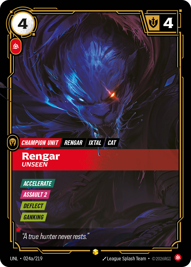 Rengar - Unseen (Alternate Art) - 24 - [UNL]