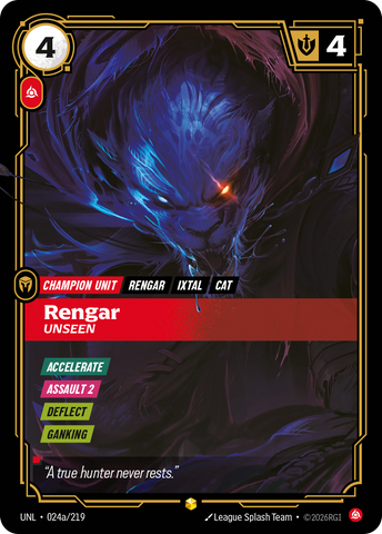 Rengar - Unseen (Alternate Art) - 24 - [UNL]