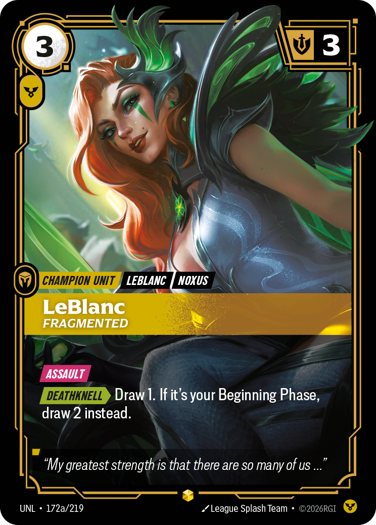 LeBlanc - Fragmented (Alternate Art) - 172 - [UNL]