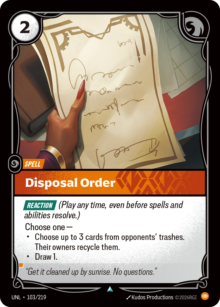 Disposal Order - 103 - [UNL]