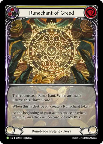 Runechant of Greed (Yellow) [GEM177-RF] (GEM Pack 5)  Rainbow Foil