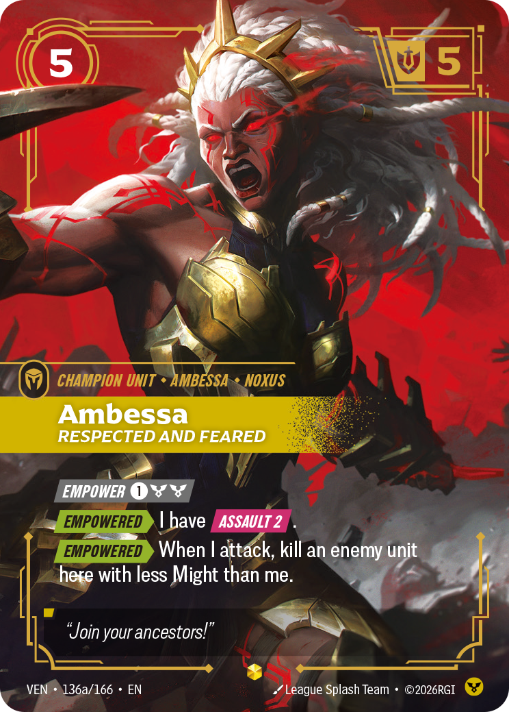 Ambessa, Respected and Feared (Alternate Art) - 136a - [VEN]