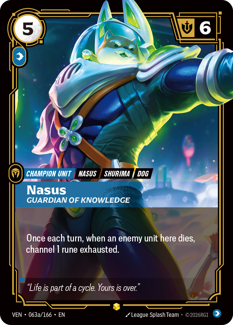 Nasus, Guardian of Knowledge (Alternate Art) - 63a - [VEN]