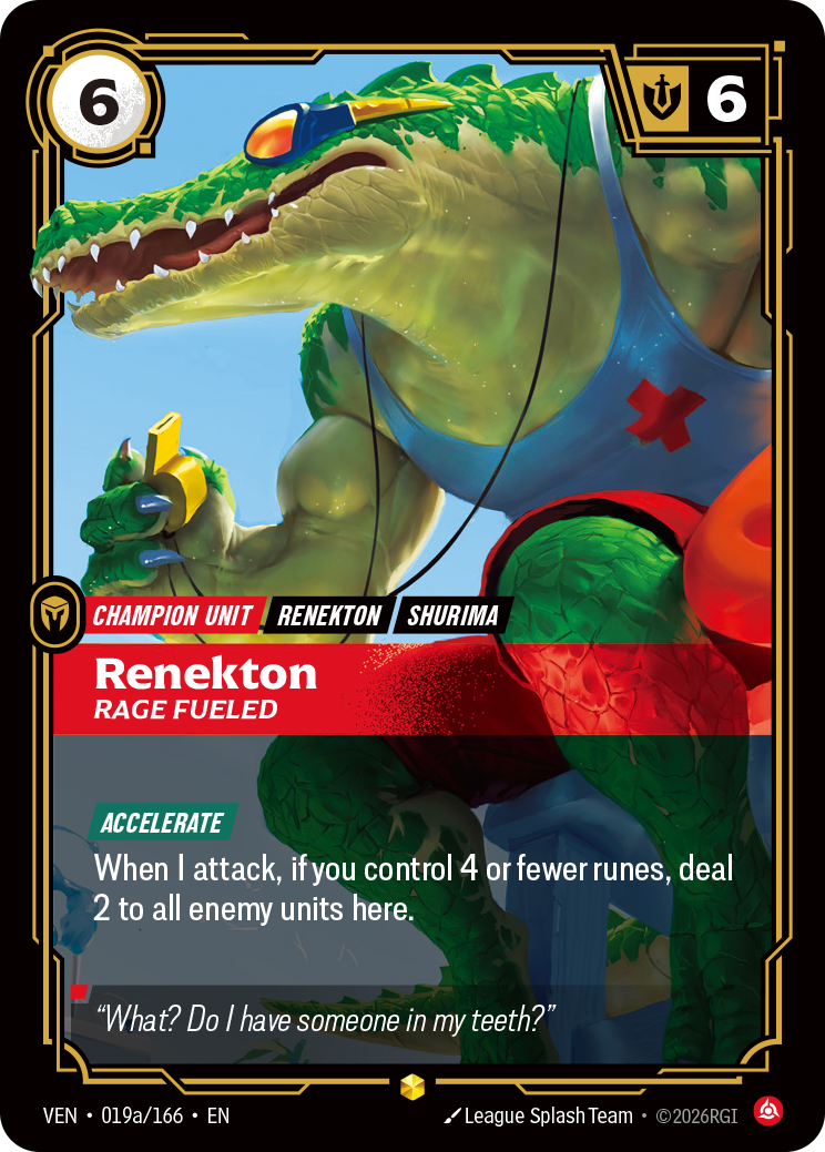 Renekton, Rage Fueled (Alternate Art) - 19a - [VEN]