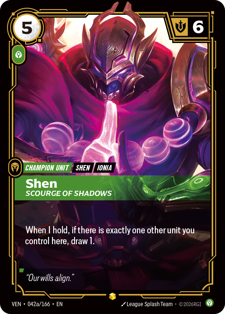 Shen, Scourge of Shadows (Alternate Art) - 42a - [VEN]