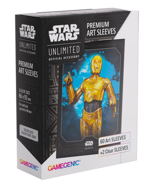 Gamegenic Star Wars Unlimited Premium Art Sleeves -C-3PO (66mm x 92mm) (62 Sleeves Per Pack)