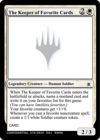 The Keeper of Favorite Cards [Unknown Event]