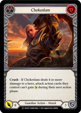 Chokeslam (Red) (Rainbow Foil) [CRU035-RF] Unlimited Rainbow Foil