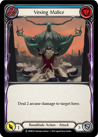 Vexing Malice (Blue) (Rainbow Foil) [U-MON234-RF] Unlimited Edition Rainbow Foil