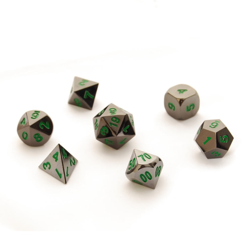 Dice Hoard Regular Metal Set 07 (Black/Green)