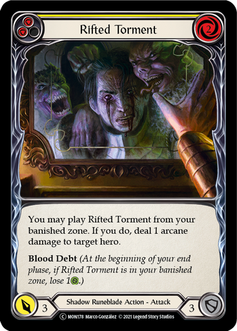 Rifted Torment (Yellow) (Rainbow Foil) [U-MON178-RF] Unlimited Edition Rainbow Foil