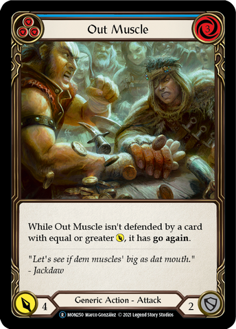 Out Muscle (Blue) (Rainbow Foil) [U-MON250-RF] Unlimited Edition Rainbow Foil