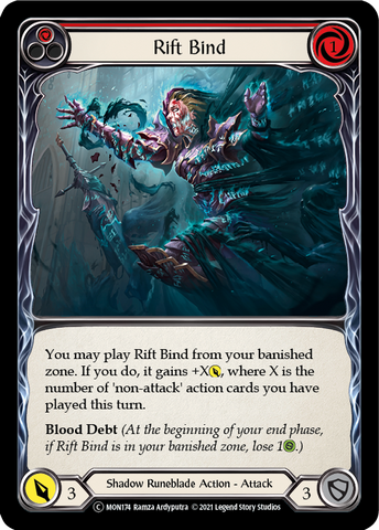 Rift Bind (Red) (Rainbow Foil) [U-MON174-RF] Unlimited Edition Rainbow Foil