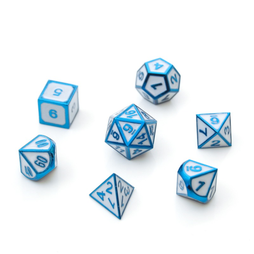 Dice Hoard Regular Metal Set 45 (Blue/White)