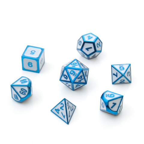 Dice Hoard Regular Metal Set 45 (Blue/White)