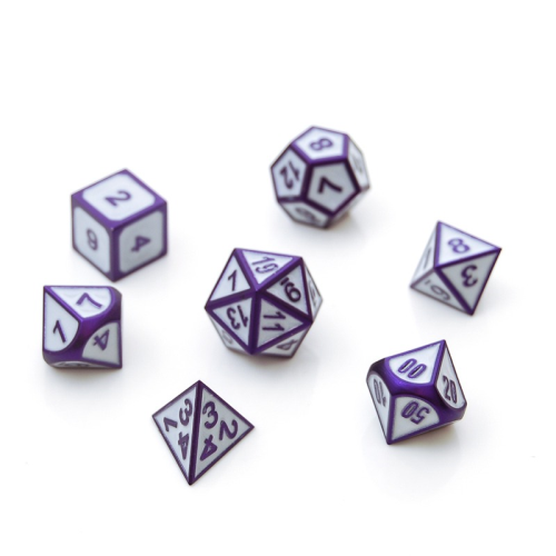 Dice Hoard Regular Metal Set 46 (Purple/White)