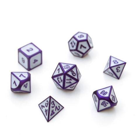 Dice Hoard Regular Metal Set 46 (Purple/White)