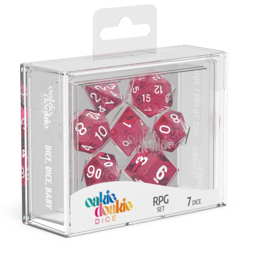 Oakie Doakie Dice RPG Set Speckled - Pink