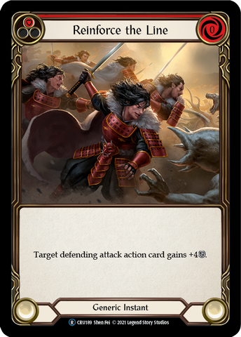Reinforce the Line (Red) (Rainbow Foil) [CRU189-RF] Unlimited Rainbow Foil