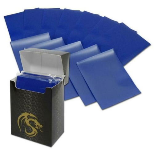 BCW Deck Guards Box and Deck Protectors Double Matte Blue (80 Sleeves)