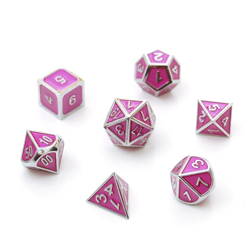 Dice Hoard Regular Metal Set 43 (Pink/Silver)