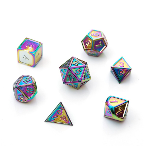 Dice Hoard Regular Metal Set 40 (Titanium - Edged)