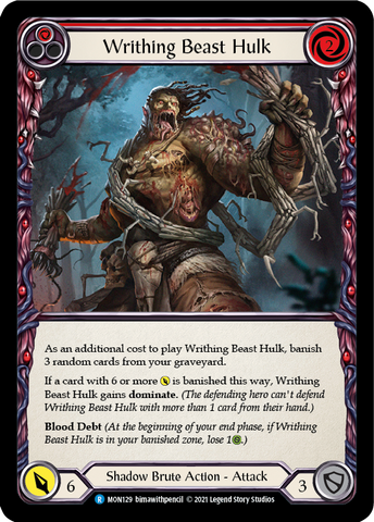 Writhing Beast Hulk (Red) (Rainbow Foil) [MON129-RF] 1st Edition Rainbow Foil