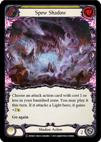 Spew Shadow (Yellow) (Rainbow Foil) [U-MON213-RF] Unlimited Edition Rainbow Foil