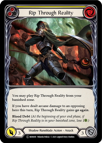 Rip Through Reality (Yellow) (Rainbow Foil) [U-MON181-RF] Unlimited Edition Rainbow Foil
