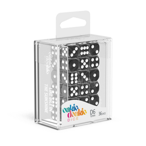 Oakie Doakie Dice D6 12 mm Marble - Black (36)