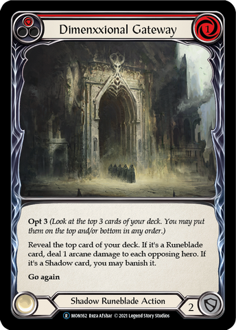 Dimenxxional Gateway (Red) (Rainbow Foil) [U-MON162-RF] Unlimited Edition Rainbow Foil