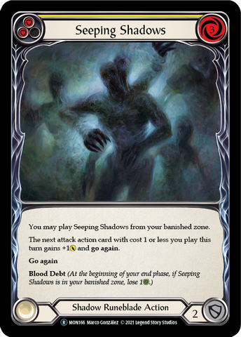 Seeping Shadows (Yellow) (Rainbow Foil) [U-MON166-RF] Unlimited Edition Rainbow Foil