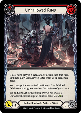 Unhallowed Rites (Red) (Rainbow Foil) [U-MON159-RF] Unlimited Edition Rainbow Foil