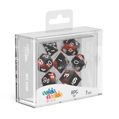 Oakie Doakie Dice RPG set Glow in the Dark - Lava