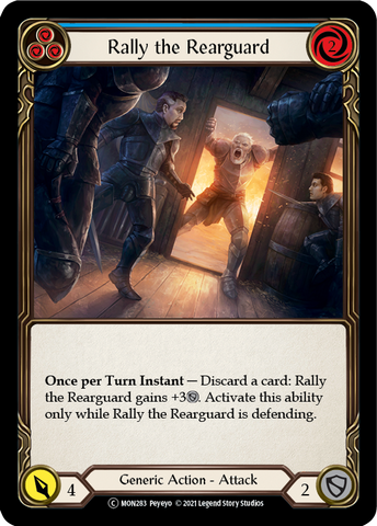 Rally the Rearguard (Blue) (Rainbow Foil) [U-MON283-RF] Unlimited Edition Rainbow Foil