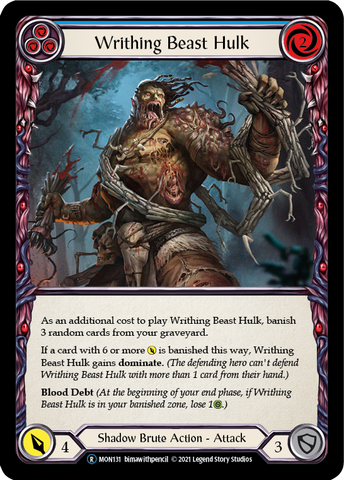Writhing Beast Hulk (Blue) (Rainbow Foil) [U-MON131-RF] Unlimited Edition Rainbow Foil