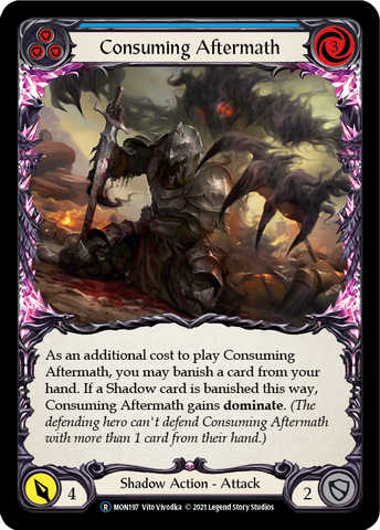 Consuming Aftermath (Blue) (Rainbow Foil) [U-MON197-RF] Unlimited Edition Rainbow Foil