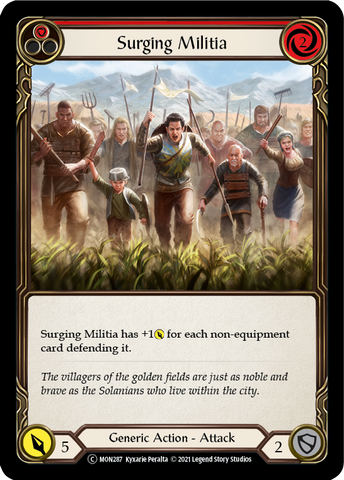 Surging Militia (Red) (Rainbow Foil) [U-MON287-RF] Unlimited Edition Rainbow Foil