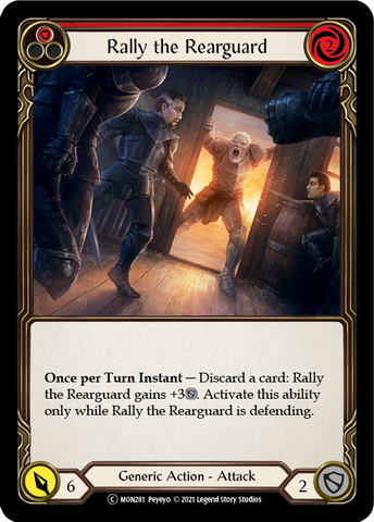 Rally the Rearguard (Red) (Rainbow Foil) [U-MON281-RF] Unlimited Edition Rainbow Foil