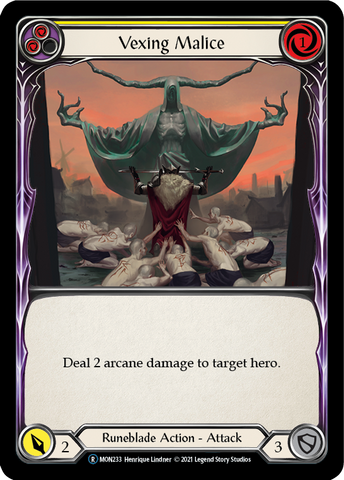 Vexing Malice (Yellow) (Rainbow Foil) [U-MON233-RF] Unlimited Edition Rainbow Foil