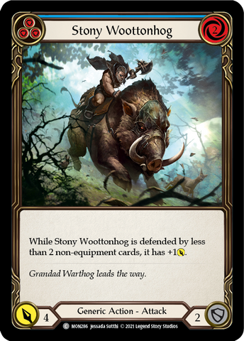 Stony Woottonhog (Blue) (Rainbow Foil) [MON286-RF] 1st Edition Rainbow Foil