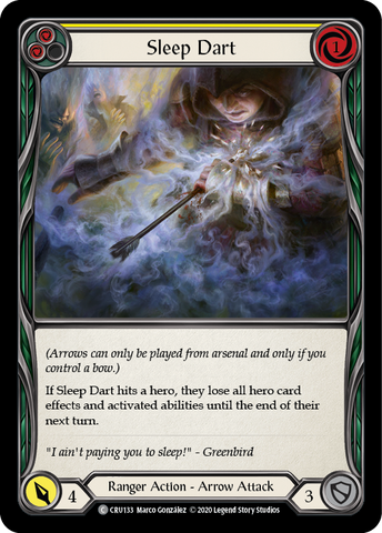 Sleep Dart (Yellow) [CRU133] 1st Edition Rainbow Foil