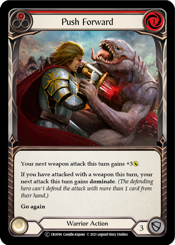 Push Forward (Red) (Rainbow Foil) [CRU094-RF] Unlimited Rainbow Foil