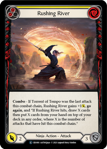 Rushing River (Yellow) (Rainbow Foil) [CRU061-RF] Unlimited Rainbow Foil
