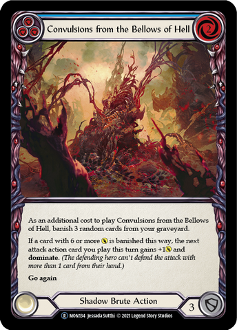 Convulsions from the Bellows of Hell (Blue) (Rainbow Foil) [U-MON134-RF] Unlimited Edition Rainbow Foil