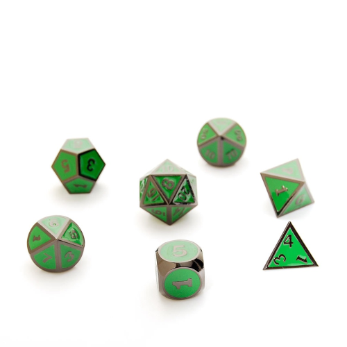 Dice Hoard Metal Premium Set 02 (Dark Chrome/Dark Green)